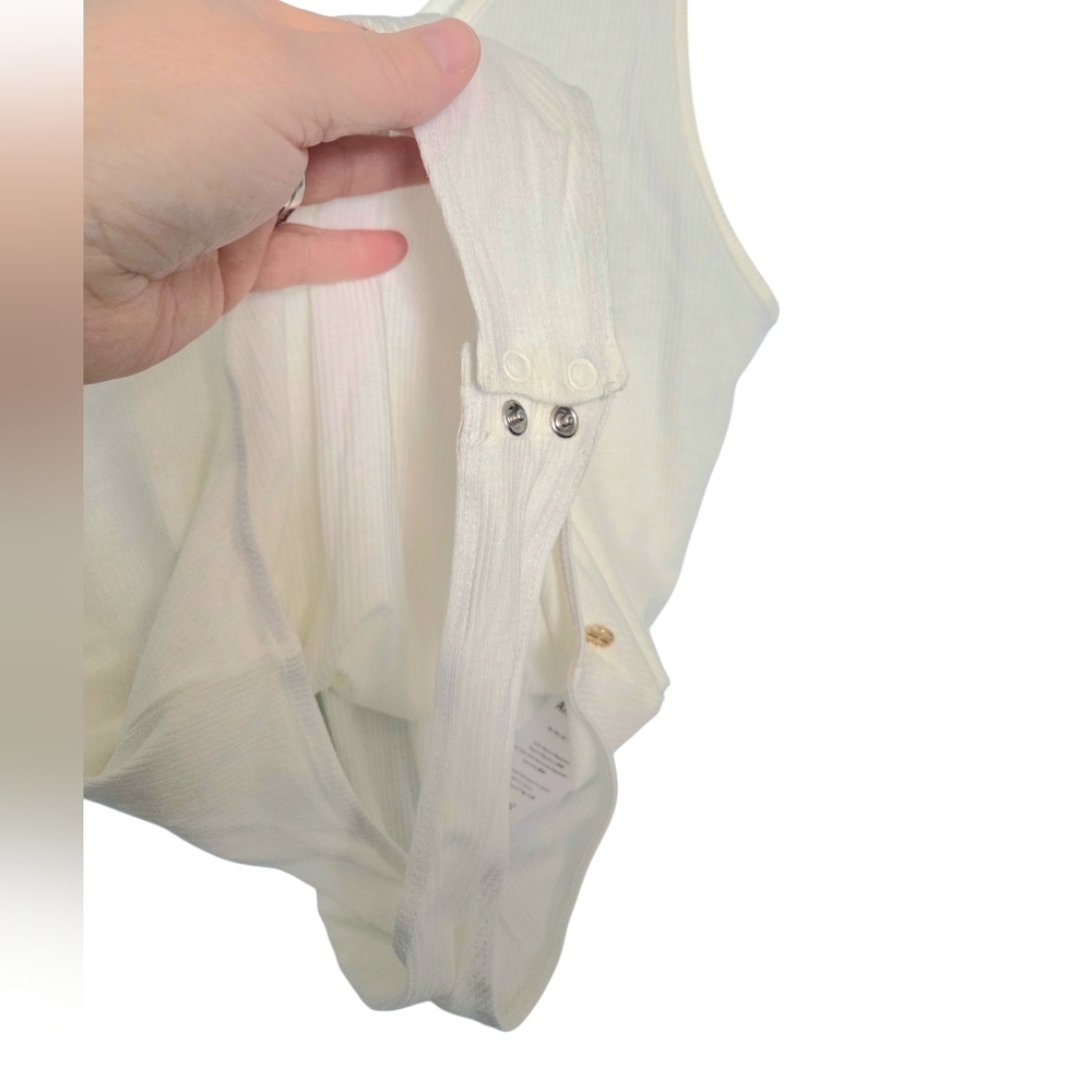 Anine Bing White Ginny Bodysuit Size M - Picture 8 of 10